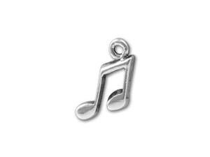 Antique Pewter Music Notes Charm Antique Pewter Music Notes Charm