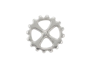 Antique Silver-Plated 14mm Gear Charm Antique Silver-Plated 14mm Gear Charm