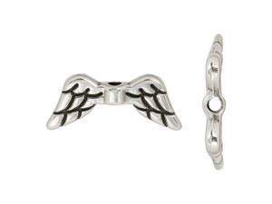 Antique Silver-Plated 19mm Angel Wing Bead Antique Silver-Plated 19mm Angel Wing Bead