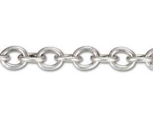 Antique Silver-Plated 8x7mm, 15 Gauge Cable Chain by the Foot Antique Silver-Plated 8x7mm, 15 Gauge Cable Chain by the Foot