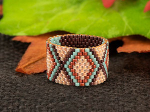 Southwest Canyon Peyote Stitch Ring Southwest Canyon Peyote Stitch Ring