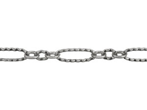 Antique Silver-Plated Brass Etched Figaro Chain by the Foot Antique Silver-Plated Brass Etched Figaro Chain by the Foot
