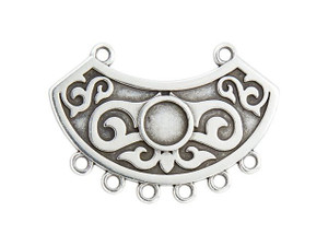 Antique Silver-Plated Decorative Hemicycle Pendant with 6 Loops Antique Silver-Plated Decorative Hemicycle Pendant with 6 Loops
