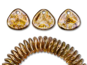 Czech Glass 8mm Crystal Bronze Picasso Rose Petal Bead Strand Czech Glass 8mm Crystal Bronze Picasso Rose Petal Bead Strand
