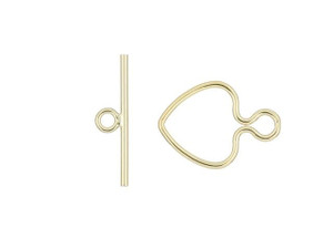 Gold-Filled 10mm Heart Wire Toggle Clasp Set Gold-Filled 10mm Heart Wire Toggle Clasp Set