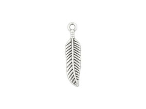 Antique Silver-Plated Feather Charm Antique Silver-Plated Feather Charm