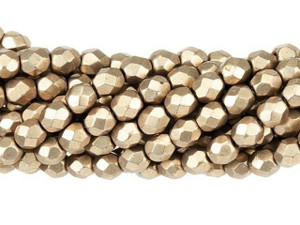 Czech Fire-Polish Bead 4mm ColorTrends Saturated Metallic Hazelnut (50pc Strand) Czech Fire-Polish Bead 4mm ColorTrends Saturated Metallic Hazelnut (50pc Strand)