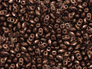 Matubo MiniDuo 2 x 4mm Dark Bronze 2-Hole Seed Bead, 2.5-Inch Tube Matubo MiniDuo 2 x 4mm Dark Bronze 2-Hole Seed Bead, 2.5-Inch Tube
