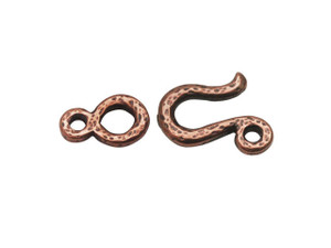 TierraCast Antique Copper-Plated Pewter Hammered Hook and Eye Clasp Set TierraCast Antique Copper-Plated Pewter Hammered Hook and Eye Clasp Set