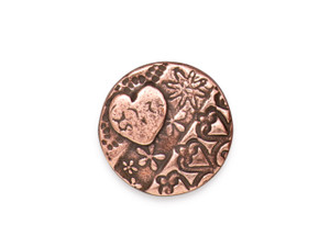 TierraCast Antique Copper-Plated Pewter Amor Round Button