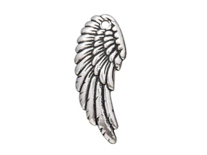 Clearance - Was $2.39 - TierraCast Antique Silver-Plated Pewter Right-Facing Wing Charm