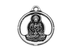 TierraCast Antique Silver-Plated Pewter Buddha Pendant TierraCast Antique Silver-Plated Pewter Buddha Pendant