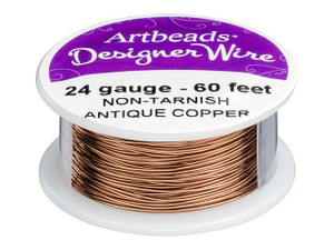 Artbeads Designer Wire - Antique Copper Non-Tarnish 24 Gauge (60 ft. spool) Artbeads Designer Wire - Antique Copper Non-Tarnish 24 Gauge (60 ft. spool)