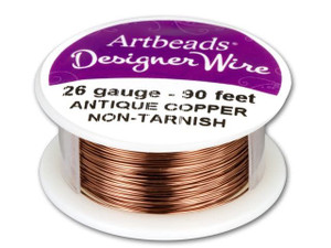 Artbeads Designer Wire - Antique Copper Non-Tarnish 26 Gauge (90 ft. spool) Artbeads Designer Wire - Antique Copper Non-Tarnish 26 Gauge (90 ft. spool)