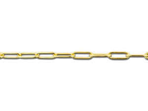 Gold-Plated 11 X 4.25mm Paperclip Cable Chain by the Foot Gold-Plated 11 X 4.25mm Paperclip Cable Chain by the Foot