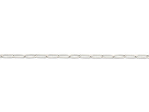 Silver-Plated 7.9 x 2.3mm Paperclip Cable Chain