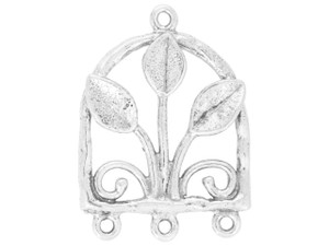 Sterling Silver Leafy Window Center Link Sterling Silver Leafy Window Center Link