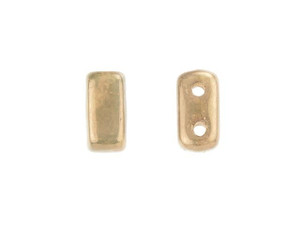 CzechMates Glass 3 x 6mm French Beige Moon Dust 2-Hole Brick Bead Strand CzechMates Glass 3 x 6mm French Beige Moon Dust 2-Hole Brick Bead Strand