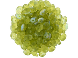 Clearance - Was $3.49 - Matubo SuperDuo 2 x 5mm Matte - Olivine AB 2-Hole Seed Bead 2.5-Inch Tube Clearance - Was $3.49 - Matubo SuperDuo 2 x 5mm Matte - Olivine AB 2-Hole Seed Bead 2.5-Inch Tube