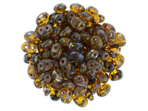 Matubo SuperDuo 2 x 5mm Lemon - Picasso Silver 2-Hole Seed Bead 2.5-Inch Tube Matubo SuperDuo 2 x 5mm Lemon - Picasso Silver 2-Hole Seed Bead 2.5-Inch Tube