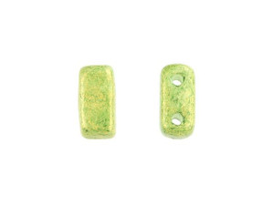 CzechMates Glass 3 x 6mm Pacifica Avocado 2-Hole Brick Bead Strand CzechMates Glass 3 x 6mm Pacifica Avocado 2-Hole Brick Bead Strand
