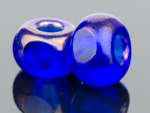 Czech Glass 4 x 3mm Faceted Seed Bead 6/0 Cobalt Blue Transparent with Rainbow Luster Bead Strand by Raven's Journey Czech Glass 4 x 3mm Faceted Seed Bead 6/0 Cobalt Blue Transparent with Rainbow Luster Bead Strand by Raven's Journey