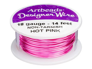 Artbeads Designer Wire - Hot Pink Non-Tarnish 18 Gauge (14 ft. spool) Artbeads Designer Wire - Hot Pink Non-Tarnish 18 Gauge (14 ft. spool)