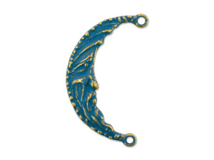 Clearance - Was $12.19 - Anna Bronze Brass Old Crescent Moon Pendant with 2 Loops and Patina Clearance - Was $12.19 - Anna Bronze Brass Old Crescent Moon Pendant with 2 Loops and Patina