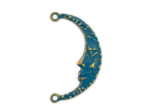Clearance - Was $12.19 - Anna Bronze Brass Young Crescent Moon Pendant with 2 Loops with Patina Clearance - Was $12.19 - Anna Bronze Brass Young Crescent Moon Pendant with 2 Loops with Patina