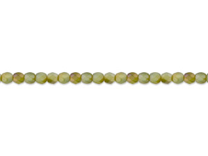 Czech Glass 4mm Round Faceted Sage Green Transparent Matte with Golden Green Luster Bead Strand by Raven's Journey Czech Glass 4mm Round Faceted Sage Green Transparent Matte with Golden Green Luster Bead Strand by Raven's Journey