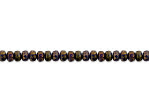 Czech Glass 7 x 5mm Deep Cobalt and Turquoise Blue Transparent Mix with Gold Luster Rondelle Bead Strand by Raven's Journey Czech Glass 7 x 5mm Deep Cobalt and Turquoise Blue Transparent Mix with Gold Luster Rondelle Bead Strand by Raven's Journey