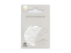 Tulip Stitch Markers - Heart - White Medium (7 Pcs) Tulip Stitch Markers - Heart - White Medium (7 Pcs)