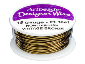 Artbeads Designer Wire - Vintage Bronze Non-Tarnish 18 Gauge (21 ft. spool) Artbeads Designer Wire - Vintage Bronze Non-Tarnish 18 Gauge (21 ft. spool)