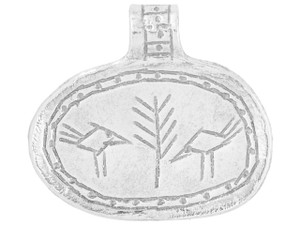 Artbeads Sterling Silver Primitive Birds Oval Pendant Artbeads Sterling Silver Primitive Birds Oval Pendant
