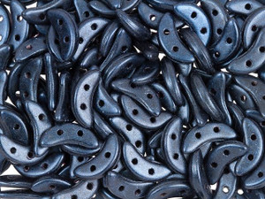 CzechMates Glass 4x10mm 2-Hole Dark Blue Metallic Suede Crescent Bead 2.5-Inch Tube CzechMates Glass 4x10mm 2-Hole Dark Blue Metallic Suede Crescent Bead 2.5-Inch Tube