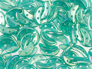 CzechMates Glass 4x10mm Atlantis Green Iris Luster 2-Hole Crescent Bead, 2.5-Inch Tube CzechMates Glass 4x10mm Atlantis Green Iris Luster 2-Hole Crescent Bead, 2.5-Inch Tube