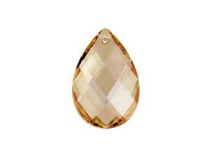 Clearance - Was $7.79 - Preciosa Honey 39 x 25mm Drop Almond Pendant Clearance - Was $7.79 - Preciosa Honey 39 x 25mm Drop Almond Pendant