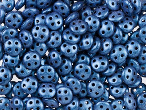 CzechMates Glass 6mm Four-Hole Blue Metallic Suede QuadraLentil Bead 2.5-Inch Tube CzechMates Glass 6mm Four-Hole Blue Metallic Suede QuadraLentil Bead 2.5-Inch Tube