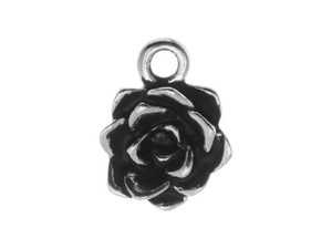 TierraCast Antique Silver-Plated Pewter Succulent Charm