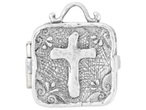 Artbeads Sterling Silver Square Locket with Cross Artbeads Sterling Silver Square Locket with Cross