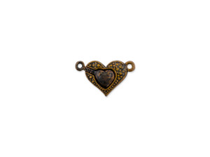 Clearance - Was $5.69 - Antique Copper-Plated Magnetic Dotted Heart Clasp Clearance - Was $5.69 - Antique Copper-Plated Magnetic Dotted Heart Clasp