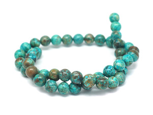 Dakota Stones Blue Sky Jasper Dyed 8mm Round - 15-16 Inch Bead Strand Dakota Stones Blue Sky Jasper Dyed 8mm Round - 15-16 Inch Bead Strand