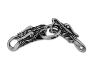 Stainless Steel 37 x 13mm/18mm Antique Silver Dragon Head Clasp Stainless Steel 37 x 13mm/18mm Antique Silver Dragon Head Clasp
