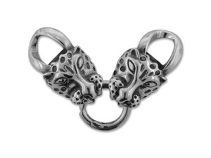 Stainless Steel 32 x 17mm/18mm Antique Silver Leopard Head Clasp Stainless Steel 32 x 17mm/18mm Antique Silver Leopard Head Clasp