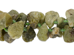 Dakota Stones Green Garnet Rough Top-Drilled 25 x 18mm Drop Bead Strand Dakota Stones Green Garnet Rough Top-Drilled 25 x 18mm Drop Bead Strand