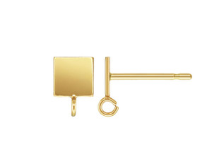 Gold-Filled 14K/20 5mm Square Post Earring with Ring (1 Pair) Gold-Filled 14K/20 5mm Square Post Earring with Ring (1 Pair)