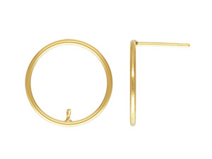 Gold-Filled 14K/20 15mm Circle Post Earring with Peg (1 Pair) Gold-Filled 14K/20 15mm Circle Post Earring with Peg (1 Pair)