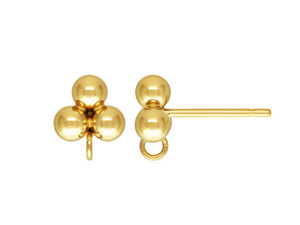 14K Gold Filled Graceful Earring Hooks with Ball 19mm Long (1 Pair)