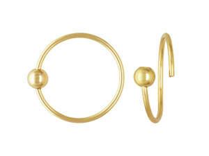 Clearance - Was $6.59 - Gold-Filled 14K/20 12mm Round Ear Wire with 3mm Bead (1 Pair) Clearance - Was $6.59 - Gold-Filled 14K/20 12mm Round Ear Wire with 3mm Bead (1 Pair)