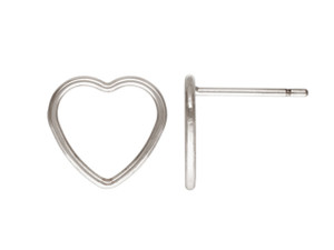 Sterling Silver 10mm Heart Post Earring (1 Pair) Sterling Silver 10mm Heart Post Earring (1 Pair)
